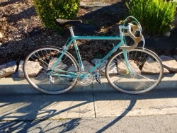 Blue Bianchi restored bike